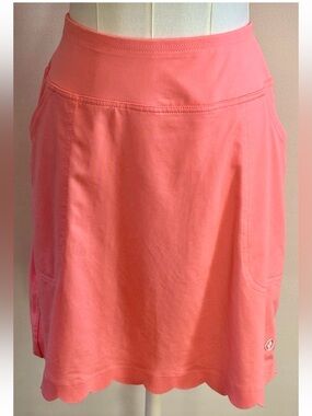 Jofit Golf Skort Women’s Small Coral Pink Scallop Hem Tennis Athletic Skirt